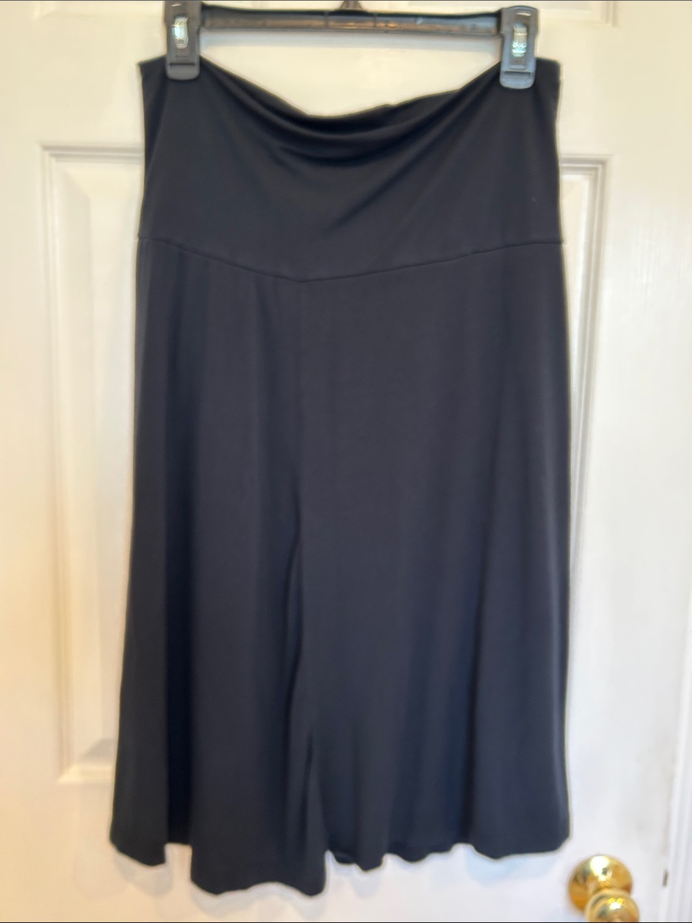 Carve Designs Women's Black A-Line Skirt with Roll Over Waist, M